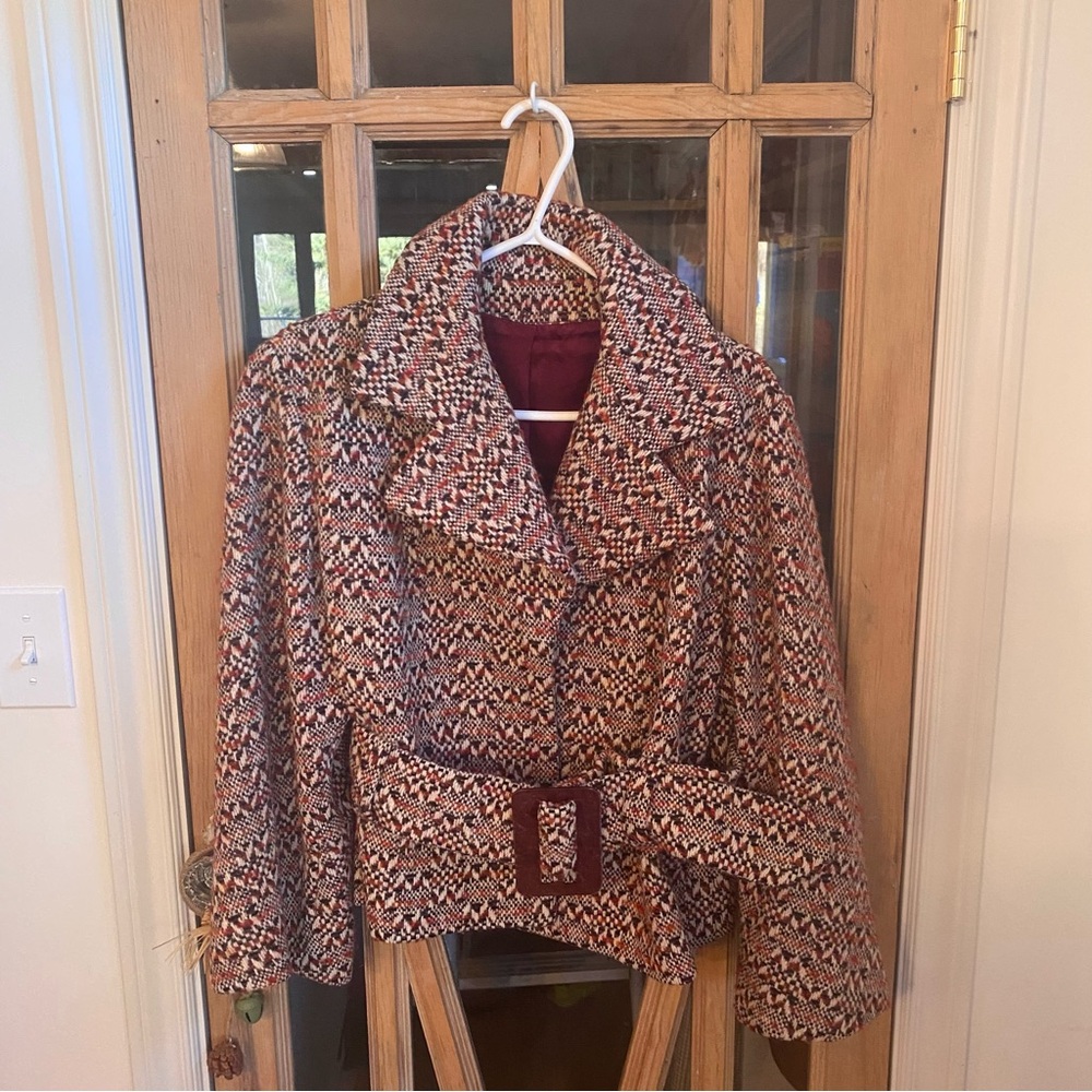 Handmade Women's Tweed Belted Fall Jacket